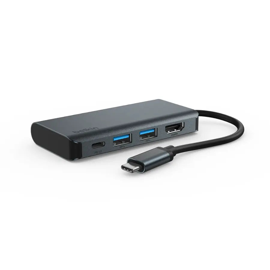 Belkin 4-in-1 Connect USB-C Multiport Adapter - AVC019ttDG-RL - Dark Gray