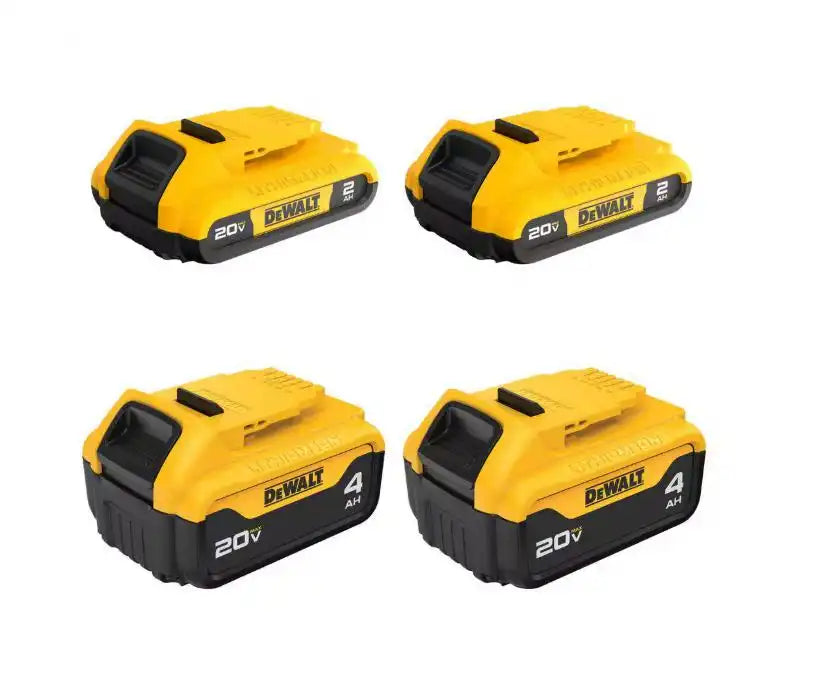 Dewalt 20V MAX Lithium Ion Batteries - 2Ah / 4Ah - 4 Pack - DCB324-4