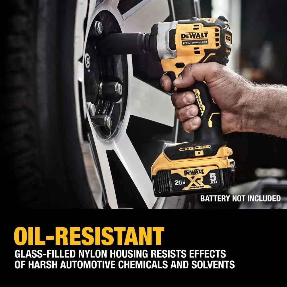 Dewalt 20V MAX Brushless 1/2 Inch Compact Impact Wrench with Hog Ring Anvil (Tool Only) - DCF911B