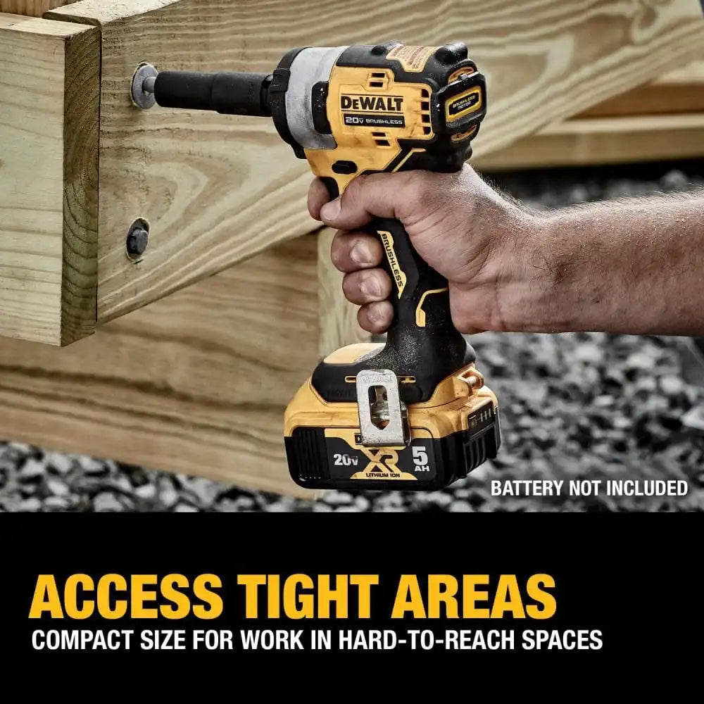 Dewalt 20V MAX Brushless 1/2 Inch Compact Impact Wrench with Hog Ring Anvil (Tool Only) - DCF911B