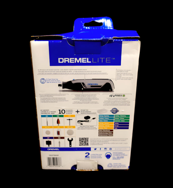Dremel Lite Cordless Rotary Tool - 10 Accessories - Intermediate - 7760-N/10 - F0137760HP