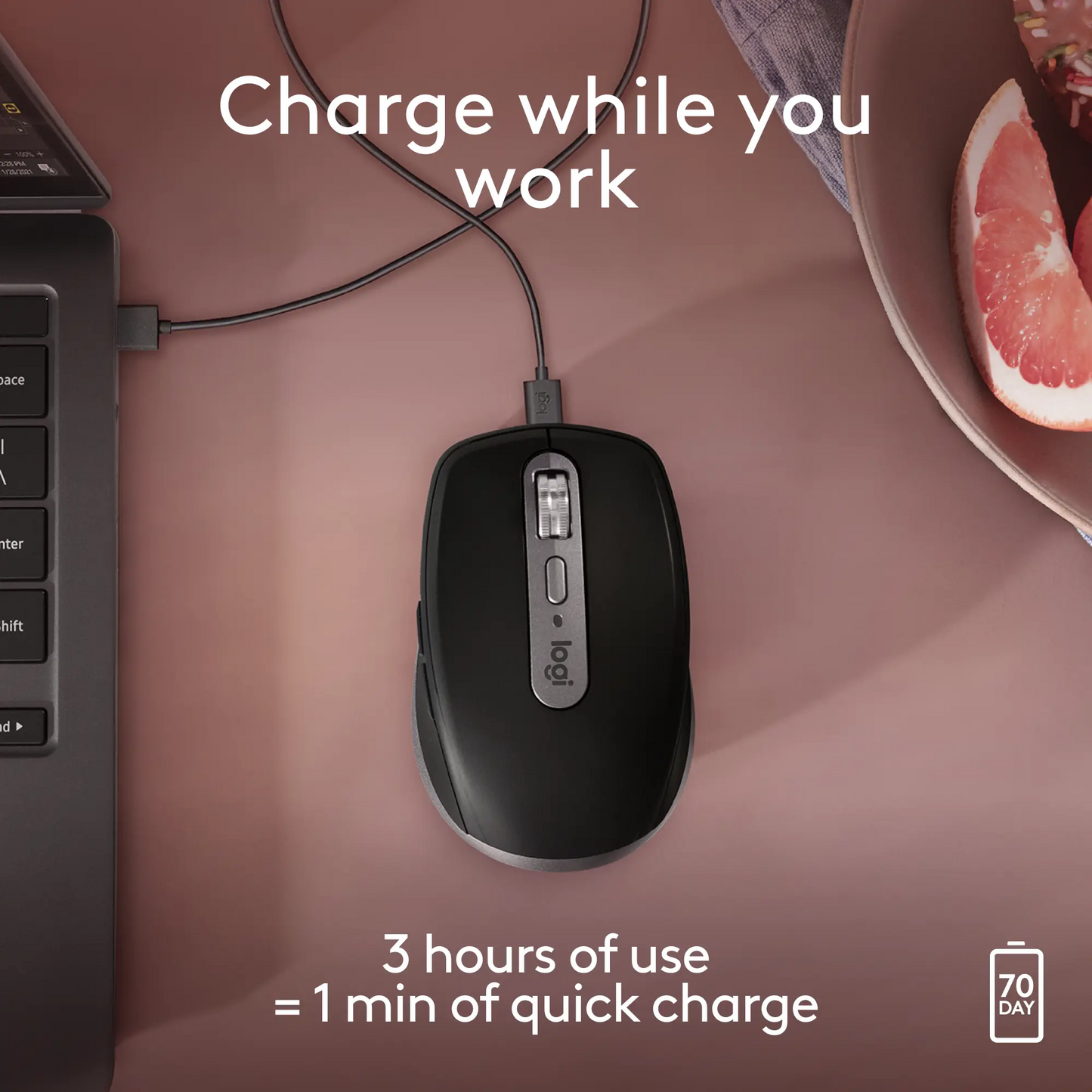 Logitech MX Anywhere 3S for Mac Compact Wireless Performance Mouse - 910-006945 - Space Gray