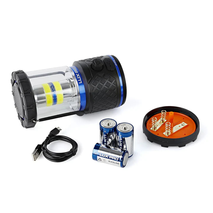 LuxPro LP1512 Rugged Rechargeable LED Lantern with Power Bank - 1100 Lumens