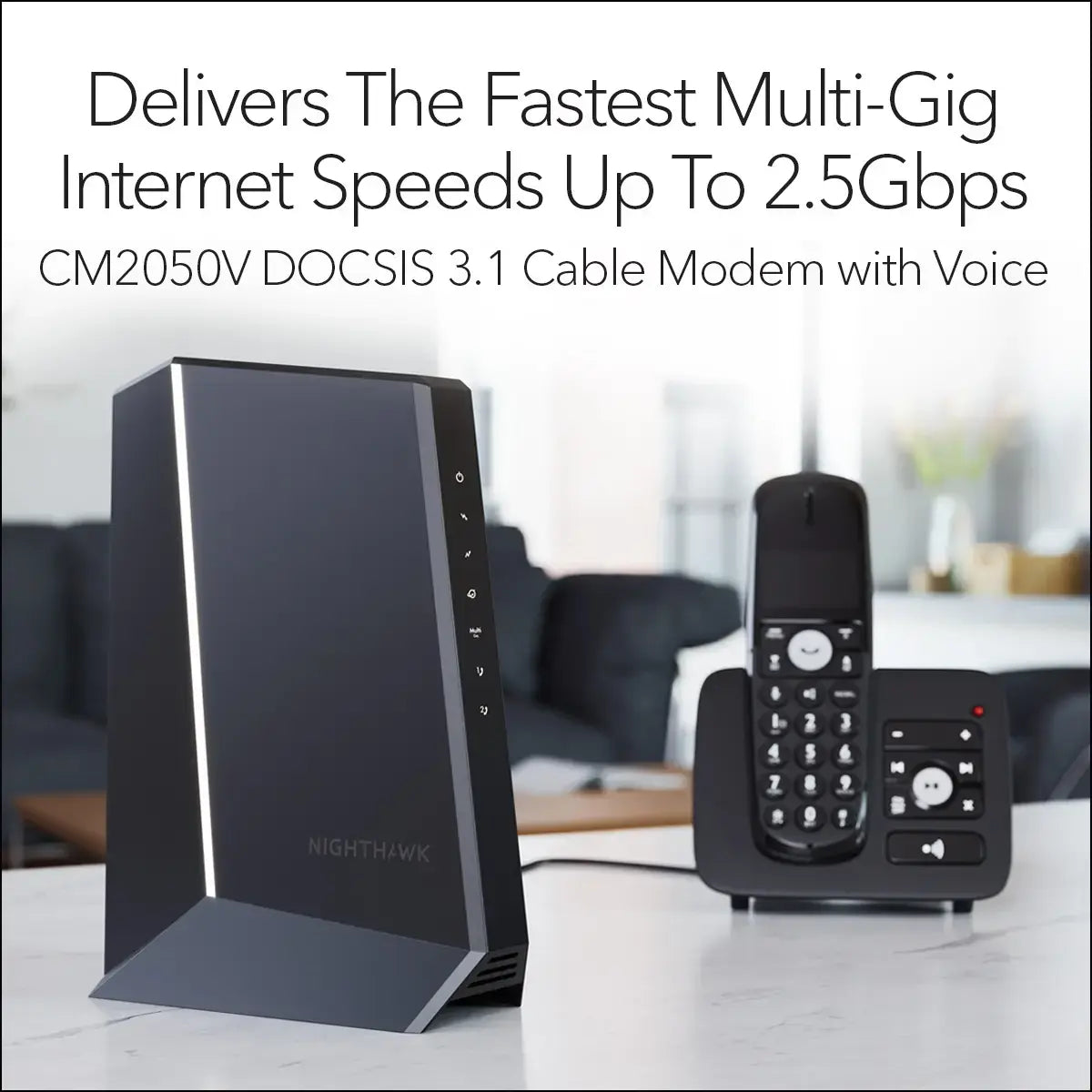 Netgear CM2050v Nighthawk Multi-Gig 2.5Gbps Cable Modem for Xfinity Voice - DOCSIS 3.1 - CM2050V-100NAS