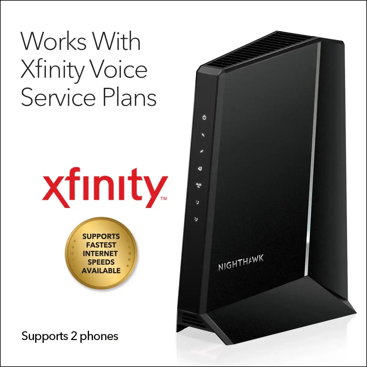 Netgear CM2050v Nighthawk Multi-Gig 2.5Gbps Cable Modem for Xfinity Voice - DOCSIS 3.1 - CM2050V-100NAS