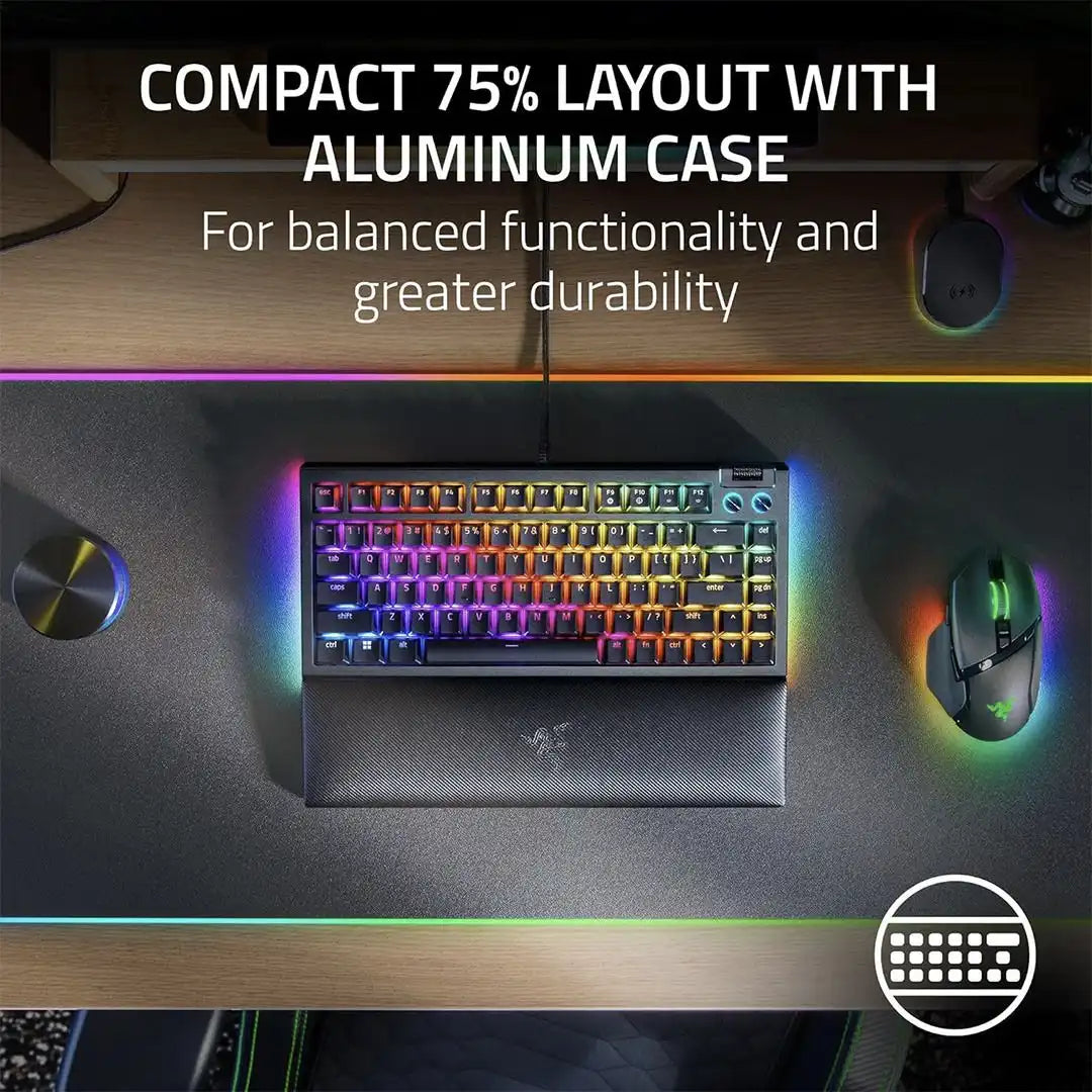 Razer Blackwidow V4 75% Hot-Swappable Mechanical Gaming Keyboard - RZ03-05000200-R3U1