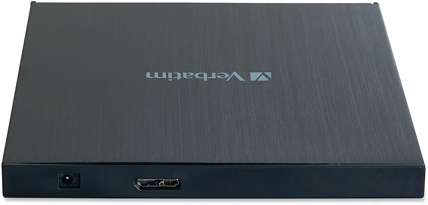 Verbatim External Slimline Blu-ray Writer - USB 3.2 Gen 1 Blu-ray and DVD RW Drive - 43890