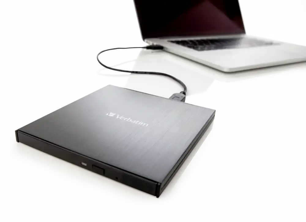 Verbatim External Slimline Blu-ray Writer - USB 3.2 Gen 1 Blu-ray and DVD RW Drive - 43890