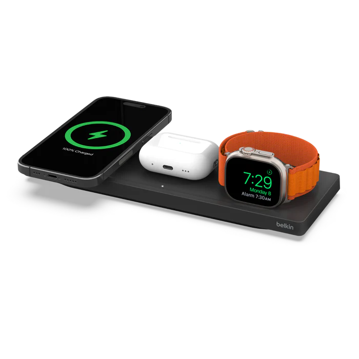 Belkin Boost Charge Pro 3-in-1 Wireless Charging Pad with MagSafe - WIZ016ttBK - Black