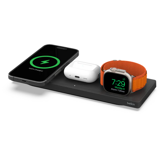 Belkin Boost Charge Pro 3-in-1 Wireless Charging Pad with MagSafe - WIZ016ttBK - Black