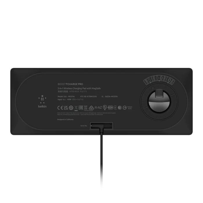 Belkin Boost Charge Pro 3-in-1 Wireless Charging Pad with MagSafe - WIZ016ttBK