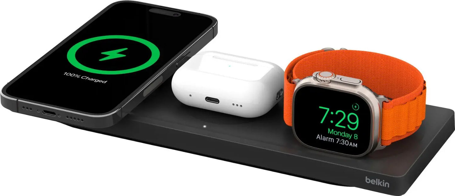 Belkin Boost Charge Pro 3-in-1 Wireless Charging Pad with MagSafe - WIZ016ttBK