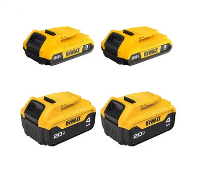 Dewalt 20V MAX Lithium Ion Batteries - 2Ah / 4Ah - 4 Pack - DCB324-4