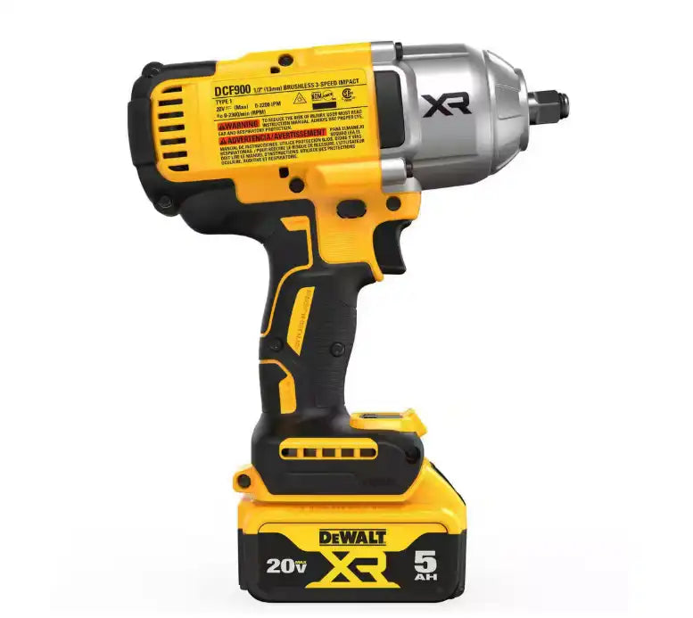 Dewalt 20V MAX XR 1/2 Inch High Torque Impact Wrench with Hog Ring Anvil Kit - DCF900P1