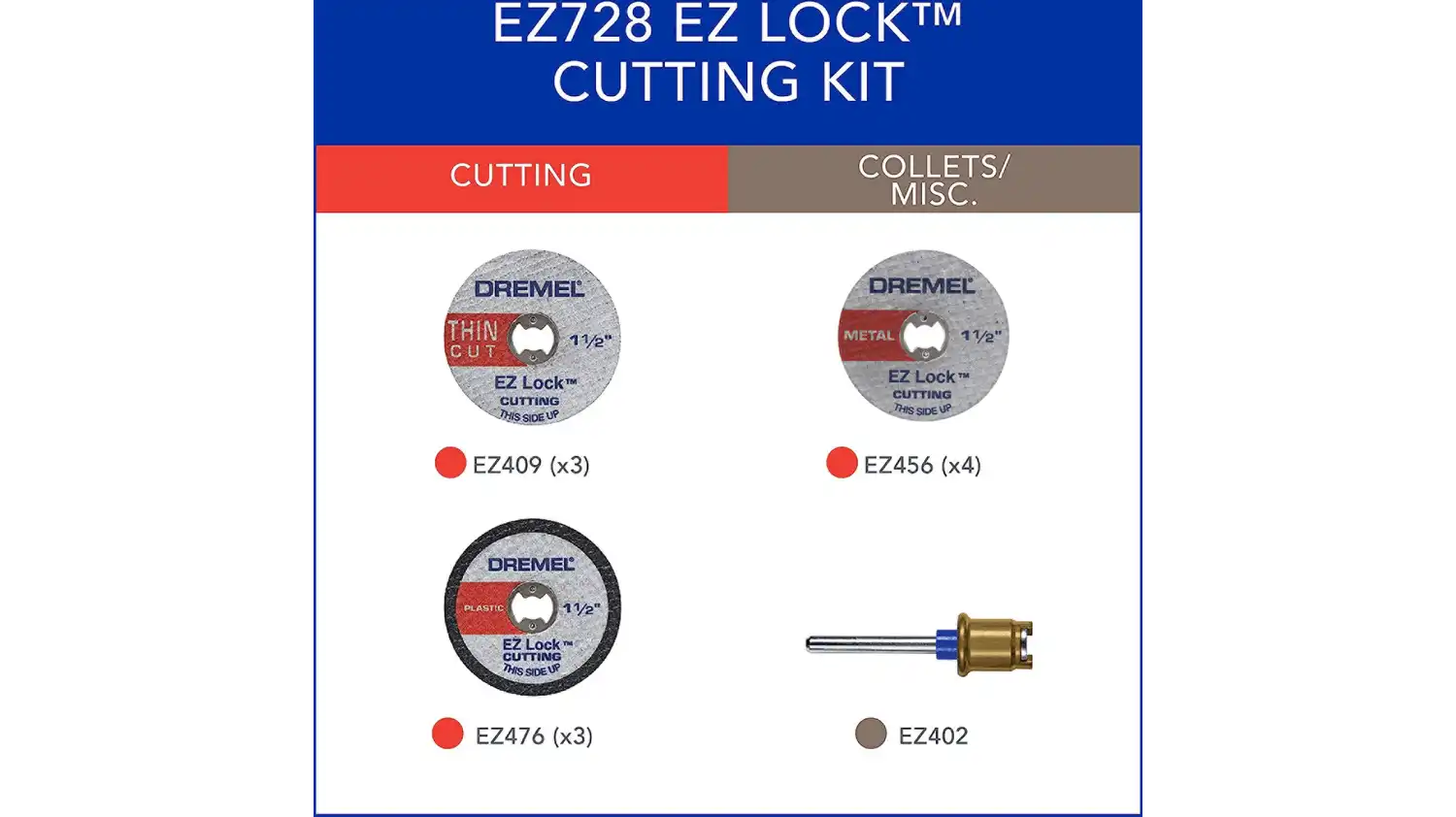 Dremel EZ Lock Rotary Tool Cutting Accessory Micro Kit - 11-Pieces - EZ728-02 - 2615E728AB