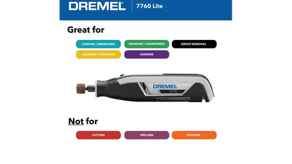 Dremel Lite Cordless Rotary Tool - 10 Accessories - Intermediate - 7760-N/10 - F0137760HP