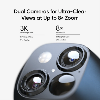 Eufy SoloCam S340 Wireless Outdoor 3K Pan-and-Tilt Security Camera with Dual Lens and Solar Panel