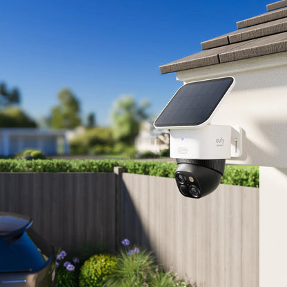 Eufy SoloCam S340 Wireless Outdoor 3K Pan-and-Tilt Security Camera with Dual Lens and Solar Panel - T81701W1