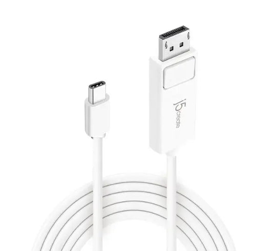 J5Create JCA141 USB Type-C to 4K DisplayPort Cable - White