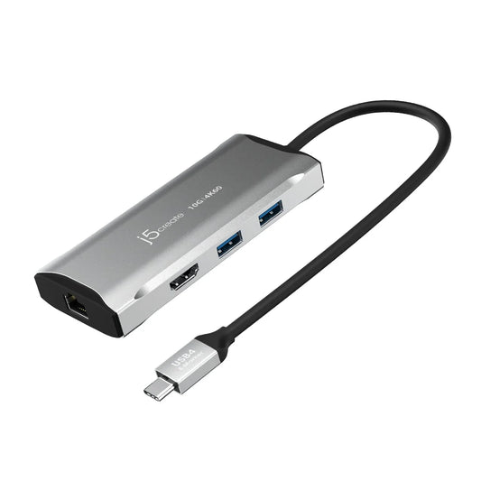 J5Create JCD392 4K60 Elite USB-C 10Gbps Travel Dock 6-in-1 Functions - Space Grey