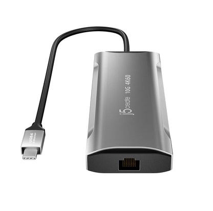 J5Create JCD392 4K60 Elite USB-C 10Gbps Travel Dock 6-in-1 Functions - Space Grey