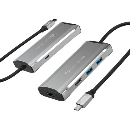 J5Create JCD392 4K60 Elite USB-C 10Gbps 6-in-1 Travel Dock - Space Grey