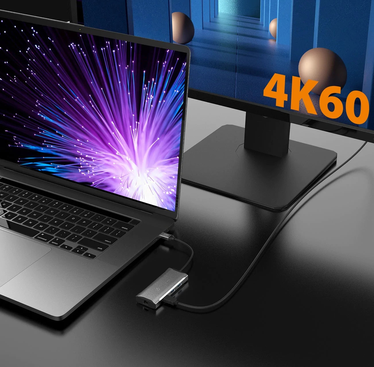 J5Create JCD392 4K60 Elite USB-C 10Gbps 6-in-1 Travel Dock - Space Grey