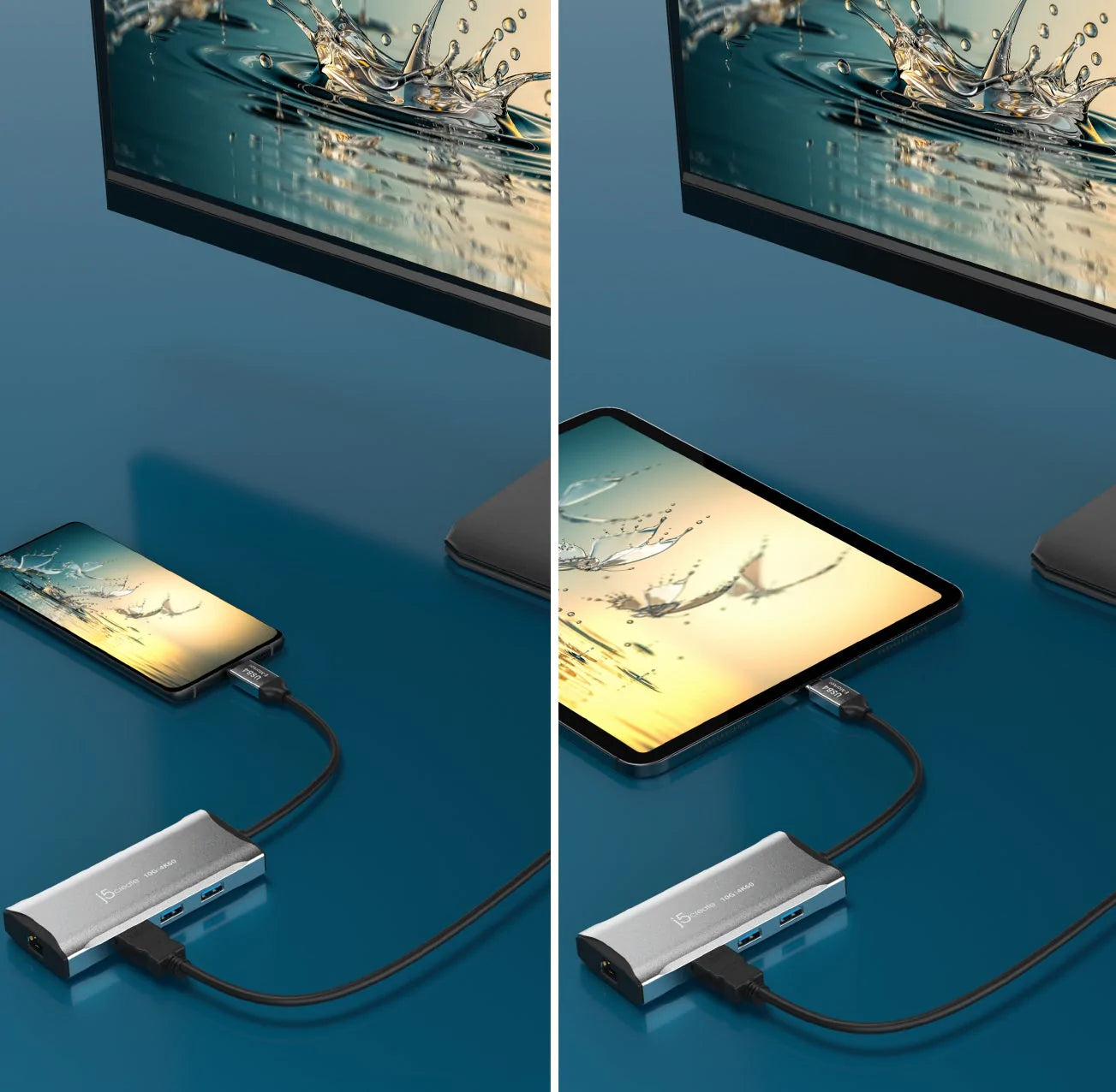 J5Create JCD392 4K60 Elite USB-C 10Gbps 6-in-1 Travel Dock - Space Grey
