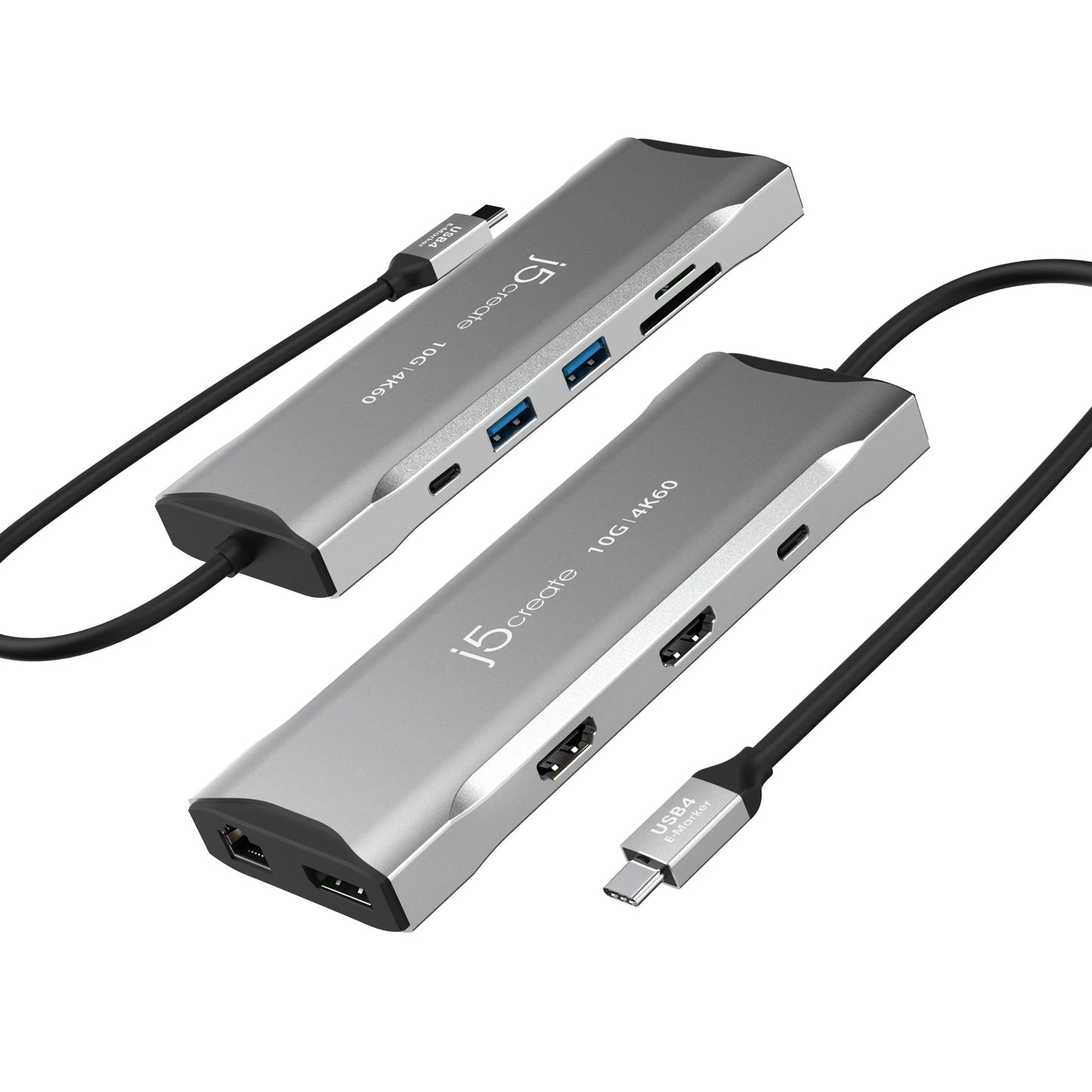 J5Create JCD397 4K60 Elite USB-C Triple Monitor 11-in-1 Mini Dock - Space Grey