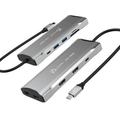 J5Create JCD397 4K60 Elite USB-C Triple Monitor 11-in-1 Mini Dock - Space Grey
