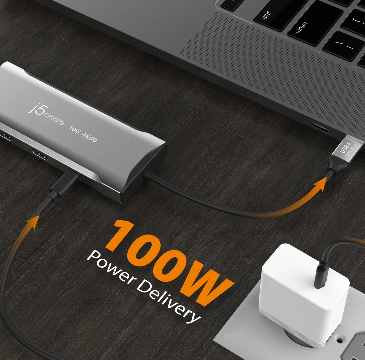 J5Create JCD397 4K60 Elite USB-C Triple Monitor 11-in-1 Mini Dock - Space Grey