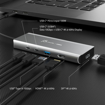 J5Create JCD401 USB4 Dual 4K Multi-Port 5-in-1 Hub