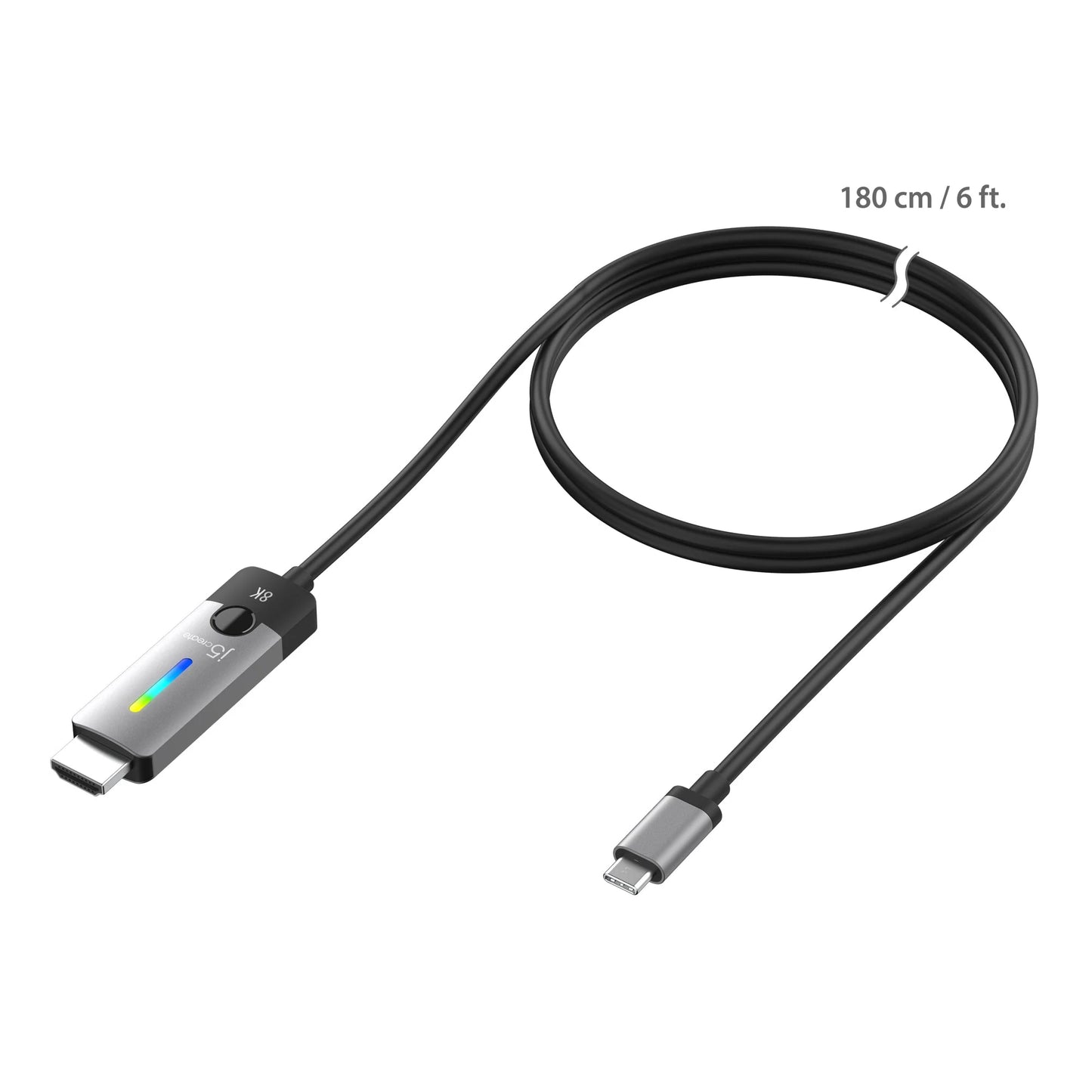J5Create JCC157 6FT USB-C to HDMI 2.1 8K Cable