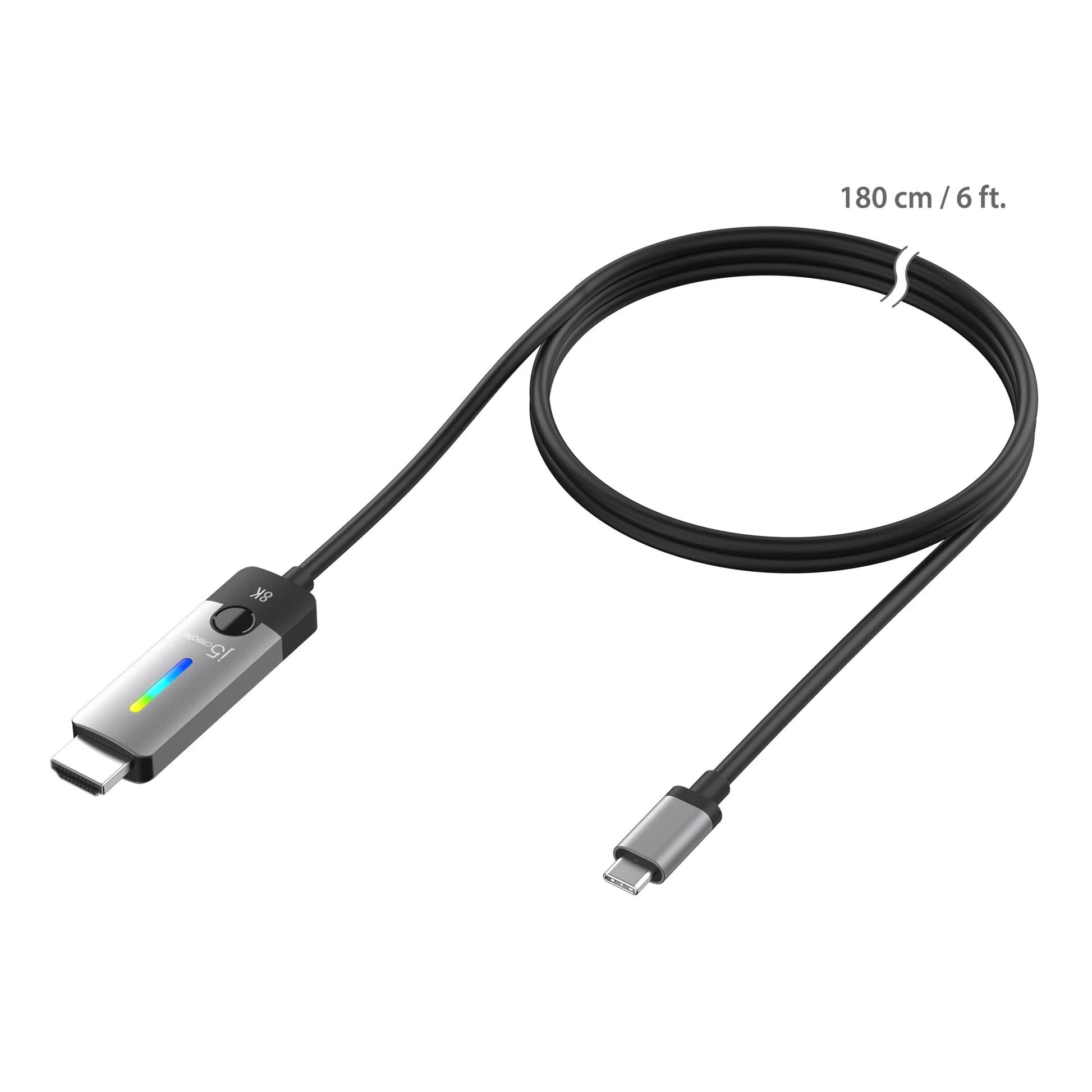 J5Create JCC157 6FT USB-C to HDMI 2.1 8K Cable