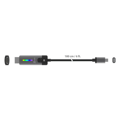 J5Create JCC157 6FT USB-C to HDMI 2.1 8K Cable