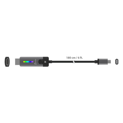 J5Create JCC157 6FT USB-C to HDMI 2.1 8K Cable