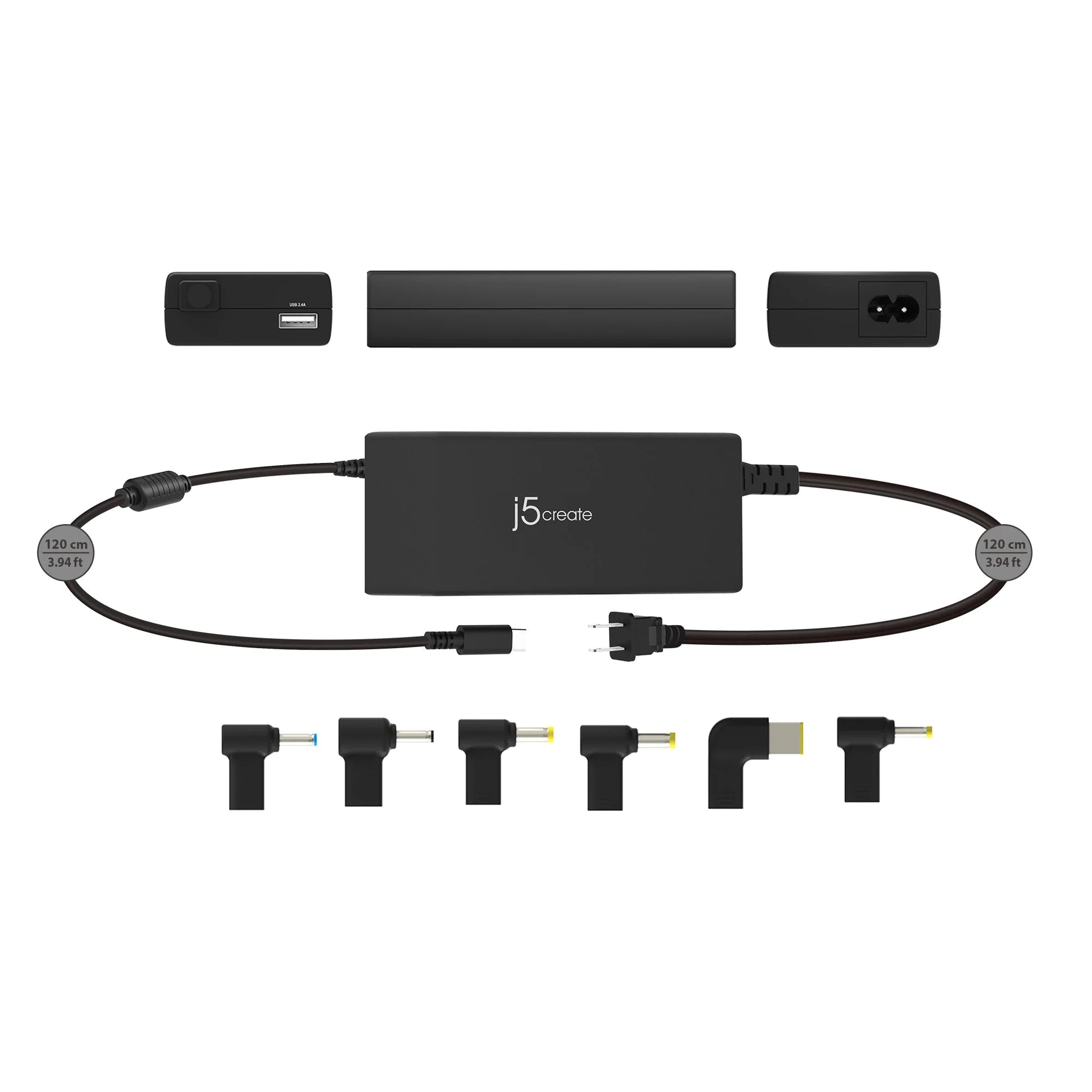 J5Create JUP2290DC 100W PD USB-C Super Charger with 6 Types of DC Connectors