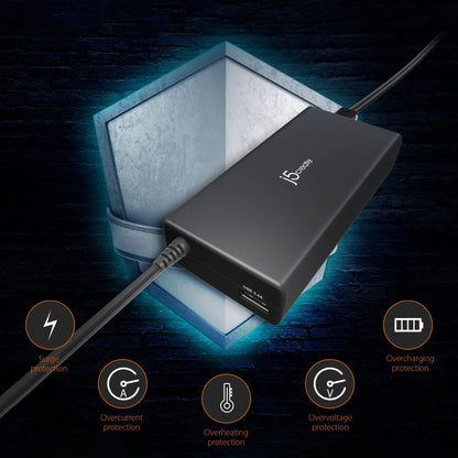 J5Create JUP2290DC 100W PD USB-C Super Charger with 6 Types of DC Connectors