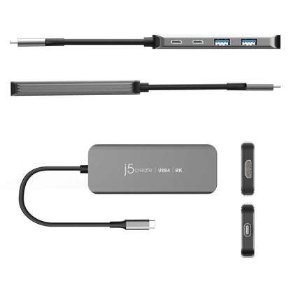 J5Create JCH453 USB4 8K60 Multi-Port Slim 6-in-1 Hub