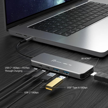 J5Create JCH453 USB4 8K60 Multi-Port Slim 6-in-1 Hub