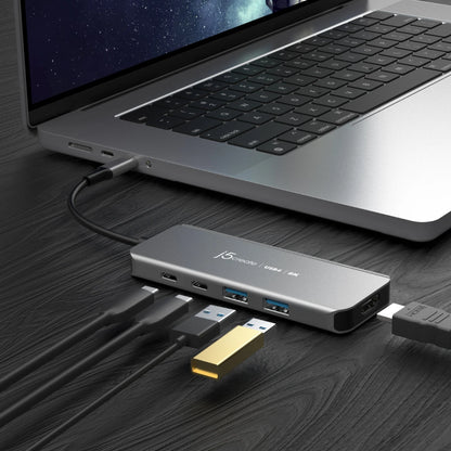 J5Create JCH453 USB4 8K60 Multi-Port Slim 6-in-1 Hub