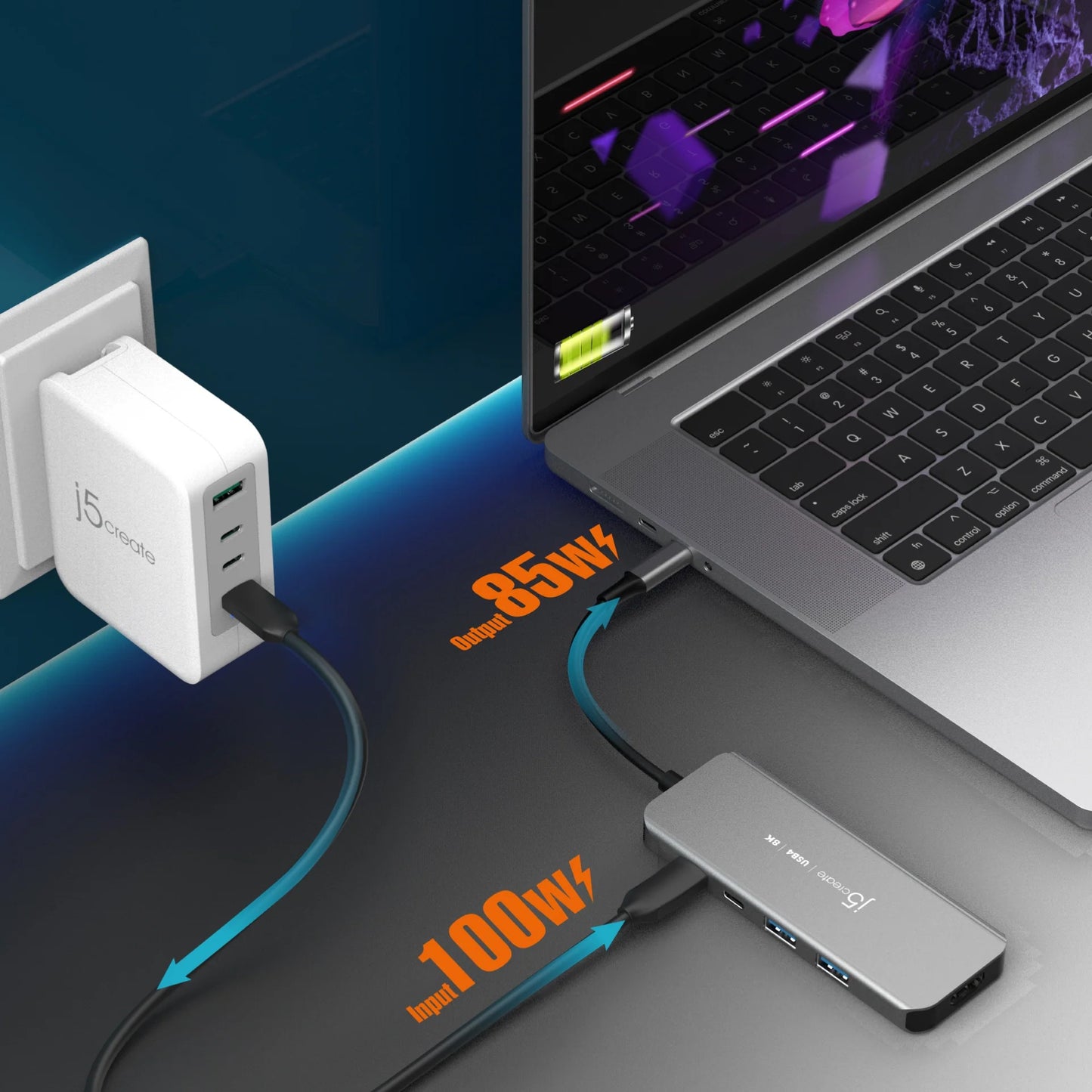 J5Create JCH453 USB4 8K60 Multi-Port Slim 6-in-1 Hub