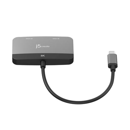 J5Create JCA465 8K USB-C to Dual HDMI Display Adapter - For macOS or Windows