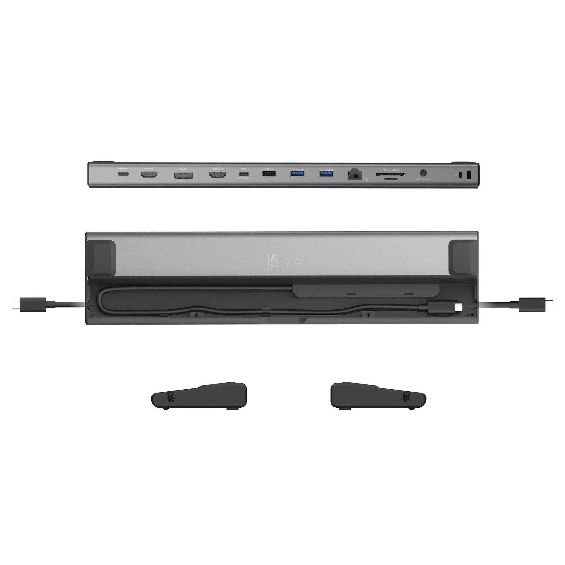 J5Create JCD554 USB4 Triple 4K Display Docking Station - 12-in-1 Functions