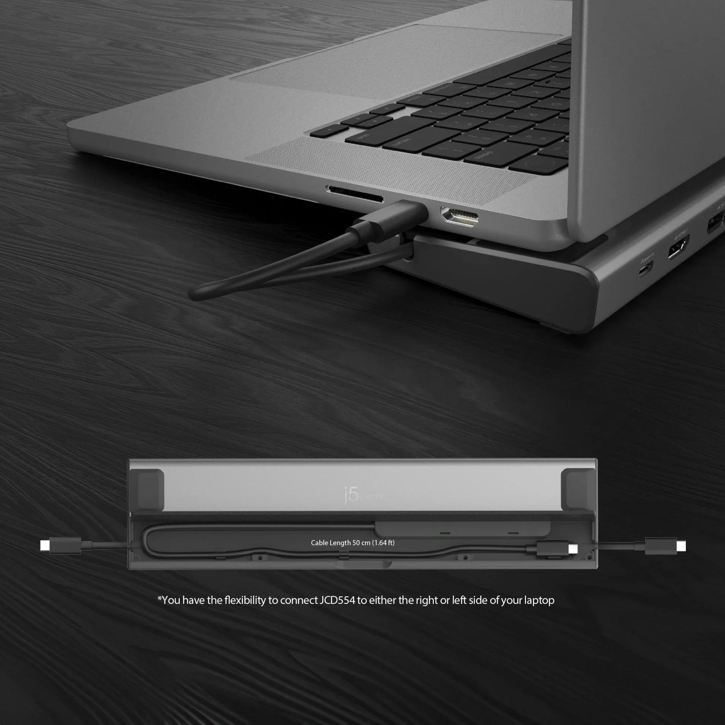 J5Create JCD554 USB4 Triple 4K Display Docking Station - 12-in-1 Functions