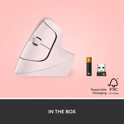 Logitech LIFT Vertical Wireless Ergonomic Mouse - Rose