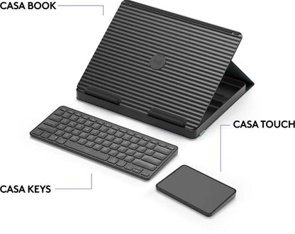Logitech Casa Pop-Up Desk - Foldaway Desk Kit with Laptop Stand, Keyboard, and Touchpad - Classic Chic