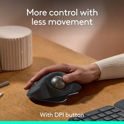 Logitech MX Ergo S Plus Advanced Wireless Ergonomic Trackball Mouse with Wedge - 910-007247 - Graphite