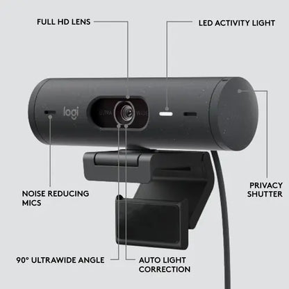 Logitech BRIO 500 Full HD Webcam with HDR 960-001493 - Graphite