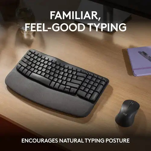 Logitech Wave Keys MK670 Combo Wireless Ergonomic Keyboard and Mouse